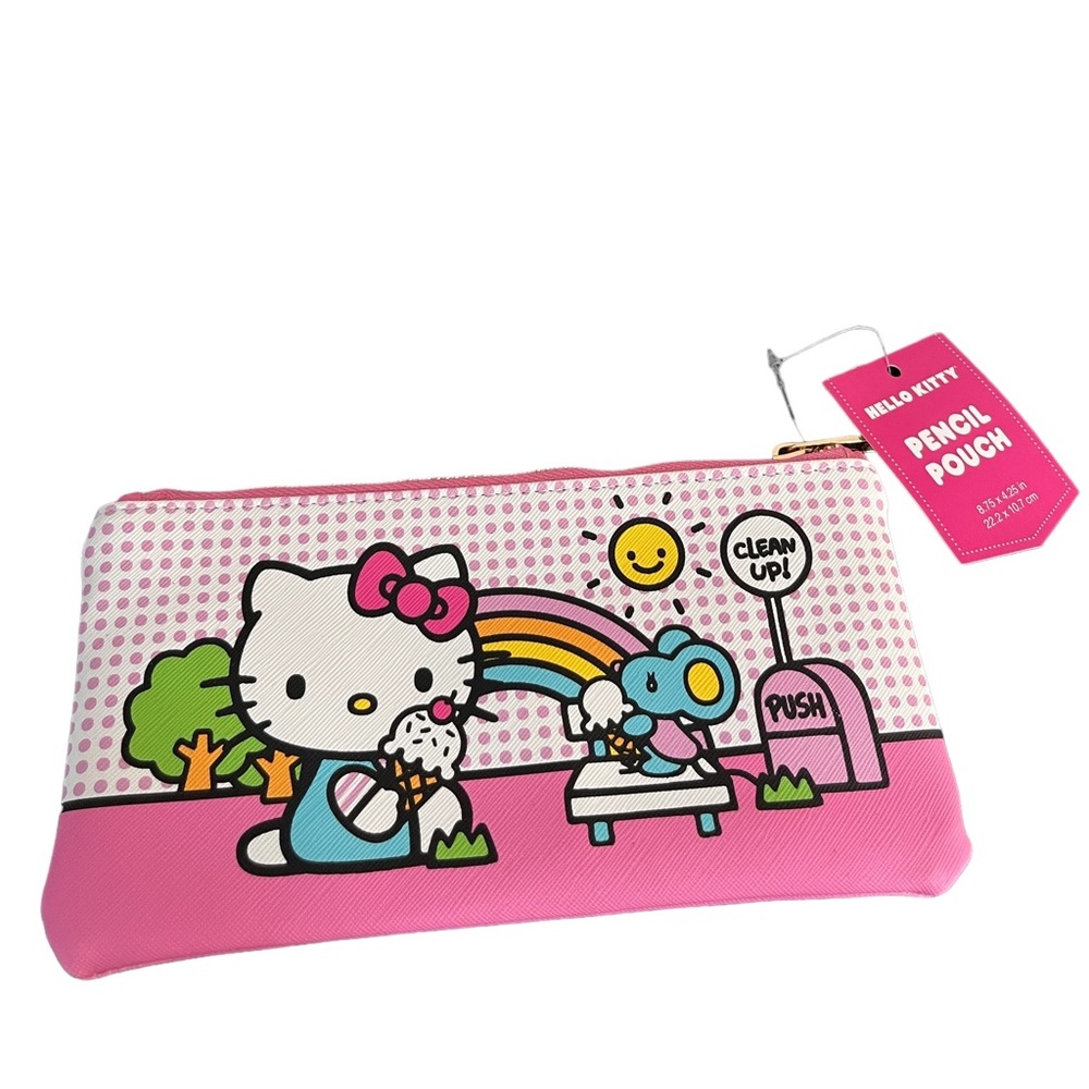 Hello Kitty Ice Cream Cone Pink Pencil Case - New